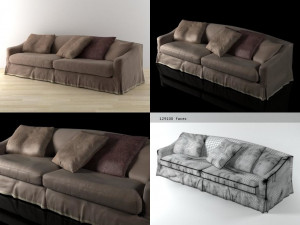 fayence sofa 02 by roche bobois 3D 모델
