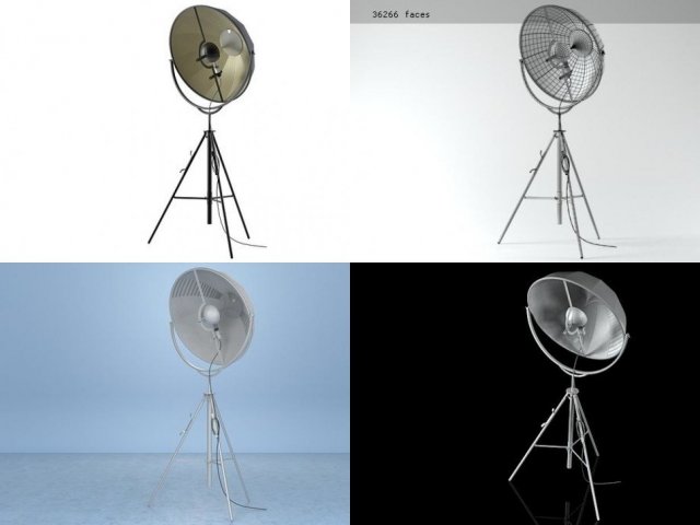 fortuny floor lamp by pallucco 3D 모델 .c4d .max .obj .3ds .fbx .stl .blend 