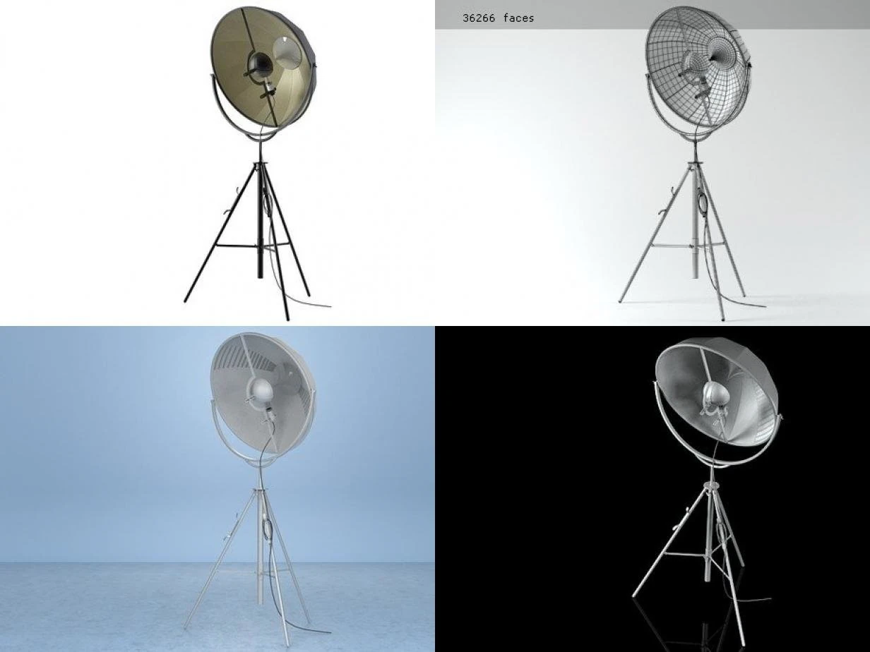 fortuny floor lamp by pallucco 3D Model .c4d .max .obj .3ds .fbx .stl .blend