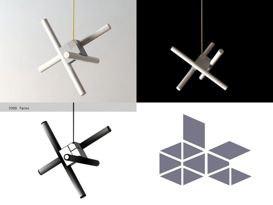 olvidada pendant lamp by bd barcelona 1972 3D Model .c4d .max .obj .3ds .fbx .stl .blend 