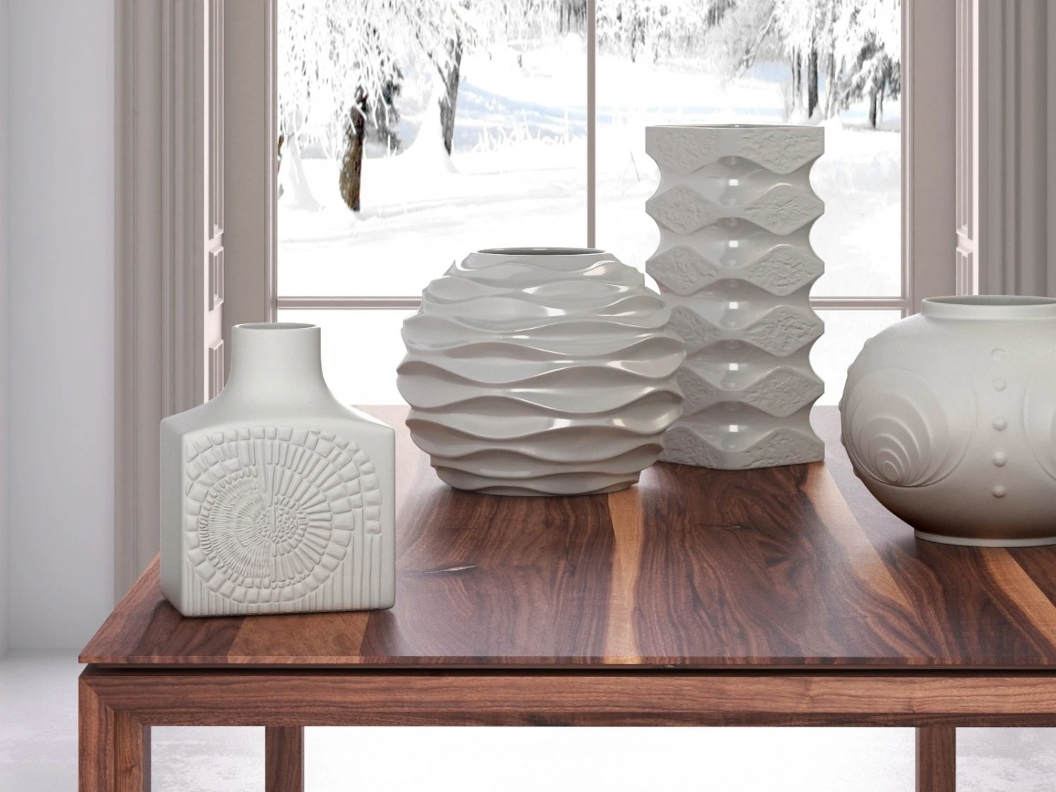 білий керамічний набір 01 3D Модель .c4d .max .obj .3ds .fbx .stl .blend