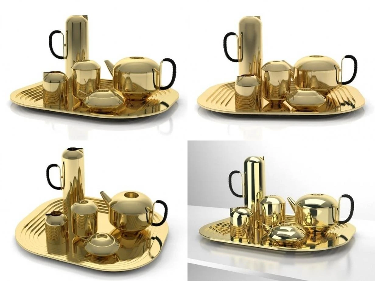 eclectic form tea set by tom dixon 3D Model .c4d .max .obj .3ds .fbx .stl .blend 