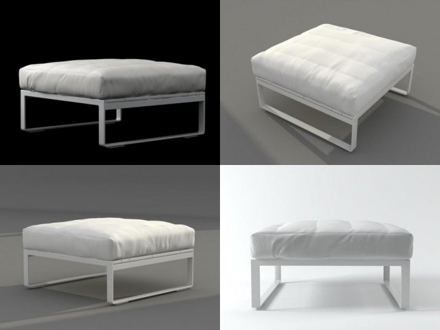 flat pouf by gandia blasco Model 3D .c4d .max .obj .3ds .fbx .stl .blend