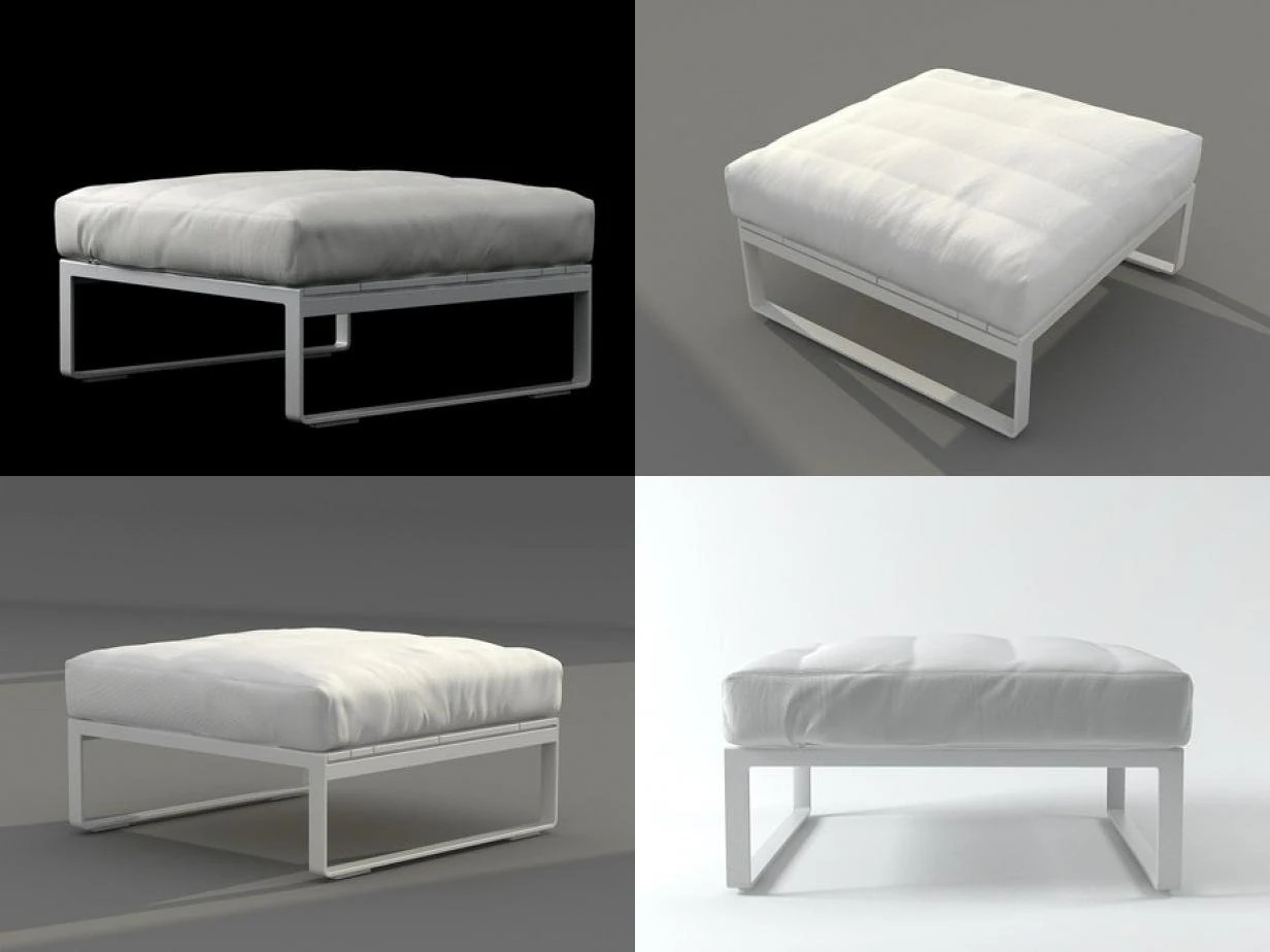flat pouf by gandia blasco 3D Model .c4d .max .obj .3ds .fbx .stl .blend 