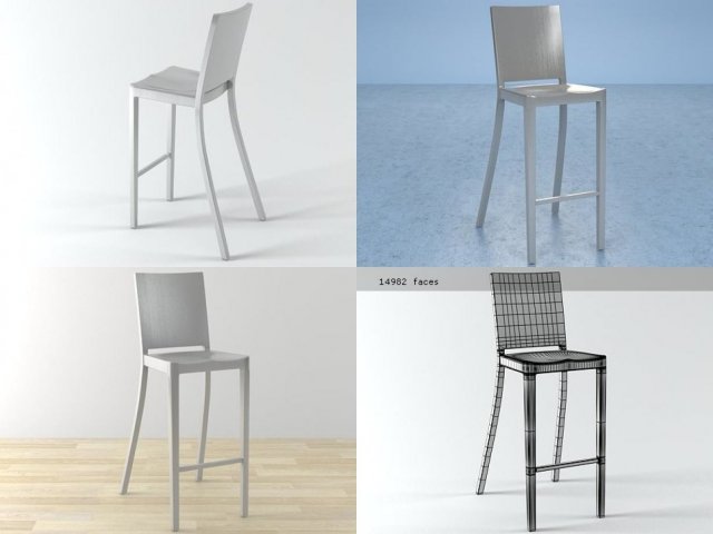 hudson barstool by emeco Modelo 3D .c4d .max .obj .3ds .fbx .stl .blend 