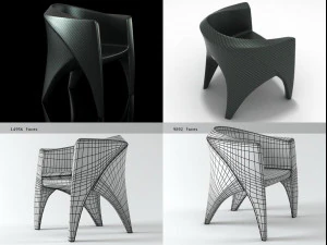 phoenix armchair by dedon 3D Model