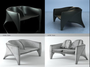 phoenix 2-seater by dedon 3D Модель
