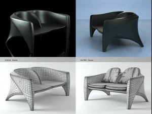 phoenix 2-seater by dedon 3D Model