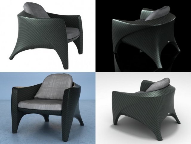 phoenix lounge chair by dedon 3D Model .c4d .max .obj .3ds .fbx .stl .blend 