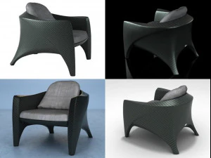 kursi santai phoenix oleh dedon Model 3D