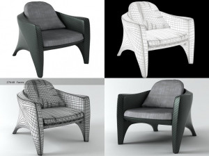 phoenix lounge chair by dedon 3D Model
