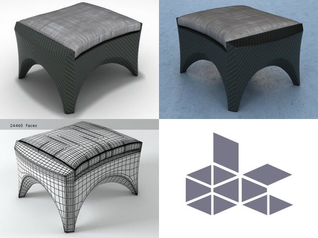 phoenix footstool by dedon 3D-Modell .c4d .max .obj .3ds .fbx .stl .blend 