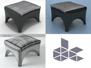 Phoenix Fu&szlig;hocker von Dedon 3D Modell