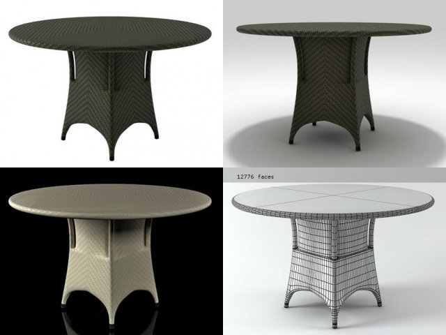 marrakesh dining table by dedon 3D 모델 .c4d .max .obj .3ds .fbx .stl .blend 