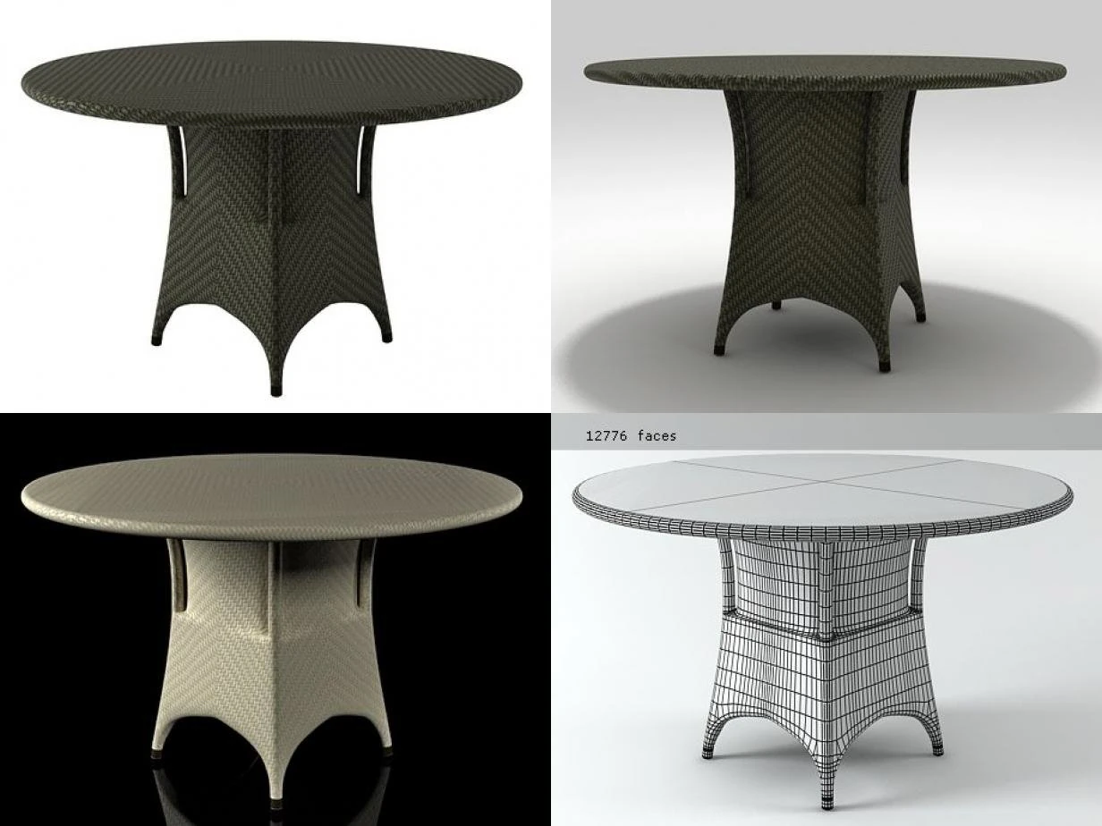 marrakesh dining table by dedon 3D Model .c4d .max .obj .3ds .fbx .stl .blend