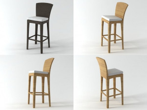 panama barstool by dedon 3D 모델