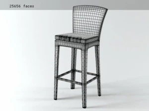 panama barstool by dedon 3D Model