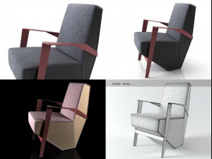 silver lake armchair by moroso 3D Model