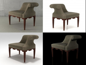castle corner chair by baker 3D Model