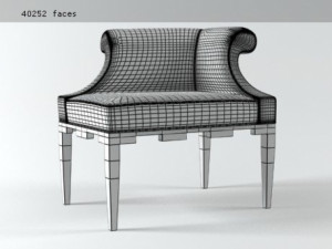 castle corner chair by baker 3D Model