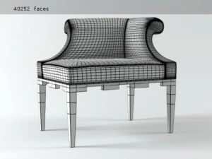 castle corner chair by baker 3D Model