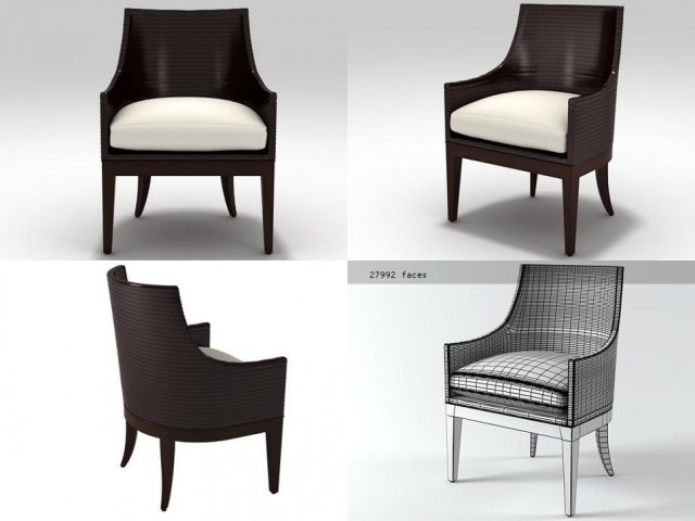 umbria dining chair ws-110 by mcguire furniture company 3D Model .c4d .max .obj .3ds .fbx .stl .blend 