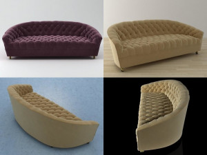 mohair sofa by baker 3D Model