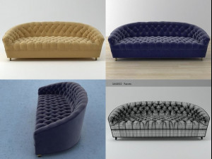 mohair sofa by baker 3D Model