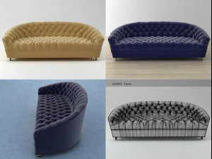 mohair sofa by baker 3D Model