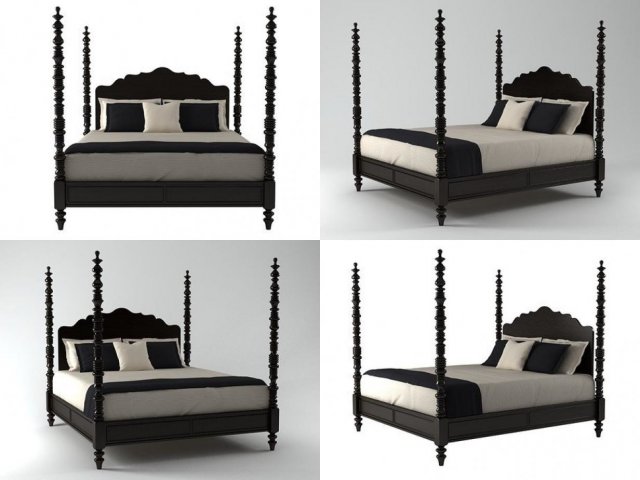 newport poster bed by lexington 3D Model .c4d .max .obj .3ds .fbx .stl .blend