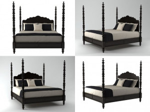 newport poster bed by lexington 3D Model