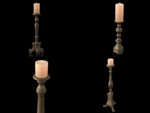 florentine candlesticks by restoration hardware 3D Model