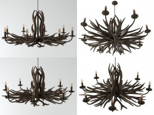 deer horn chandelier 3Dモデル