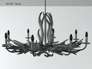 deer horn chandelier 3D Model