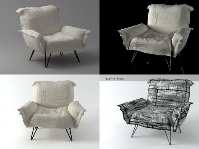 cumulus chair by moroso 3D मॉडल .c4d .max .obj .3ds .fbx .stl .blend