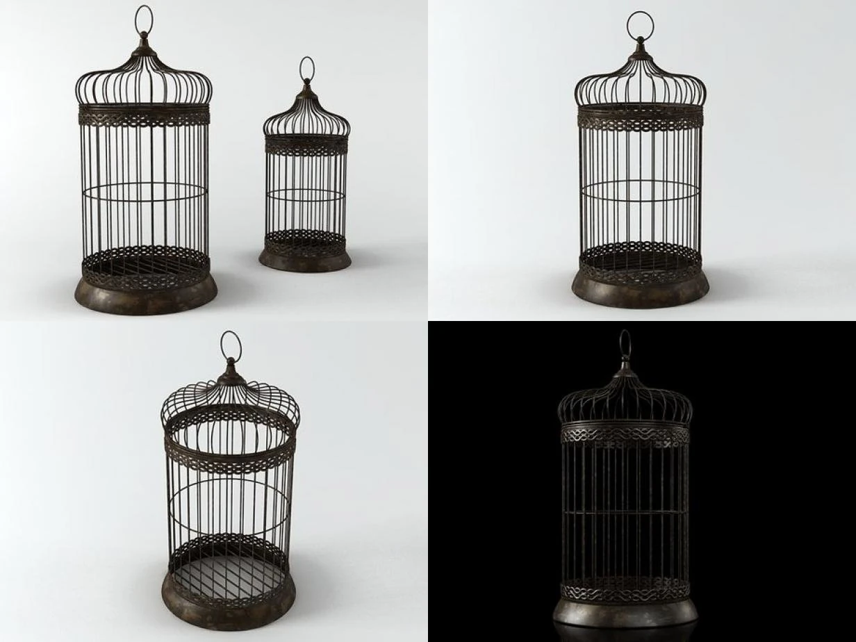 3d birdcage 02 model 3D Model .c4d .max .obj .3ds .fbx .stl .blend