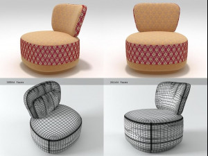 juju armchair - sushi collection by moroso 3D Модель