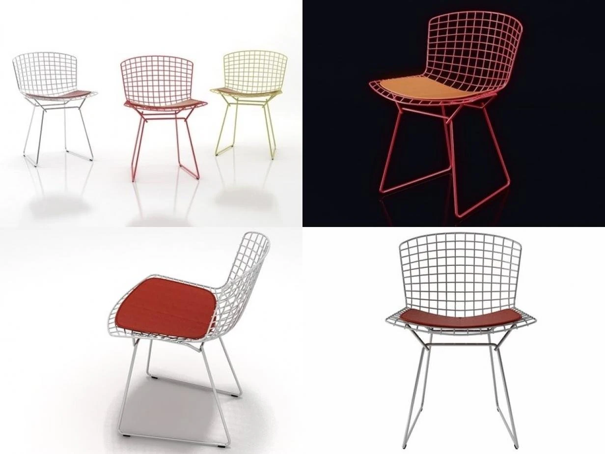 bertoia side chair by knoll 3D Model .c4d .max .obj .3ds .fbx .stl .blend