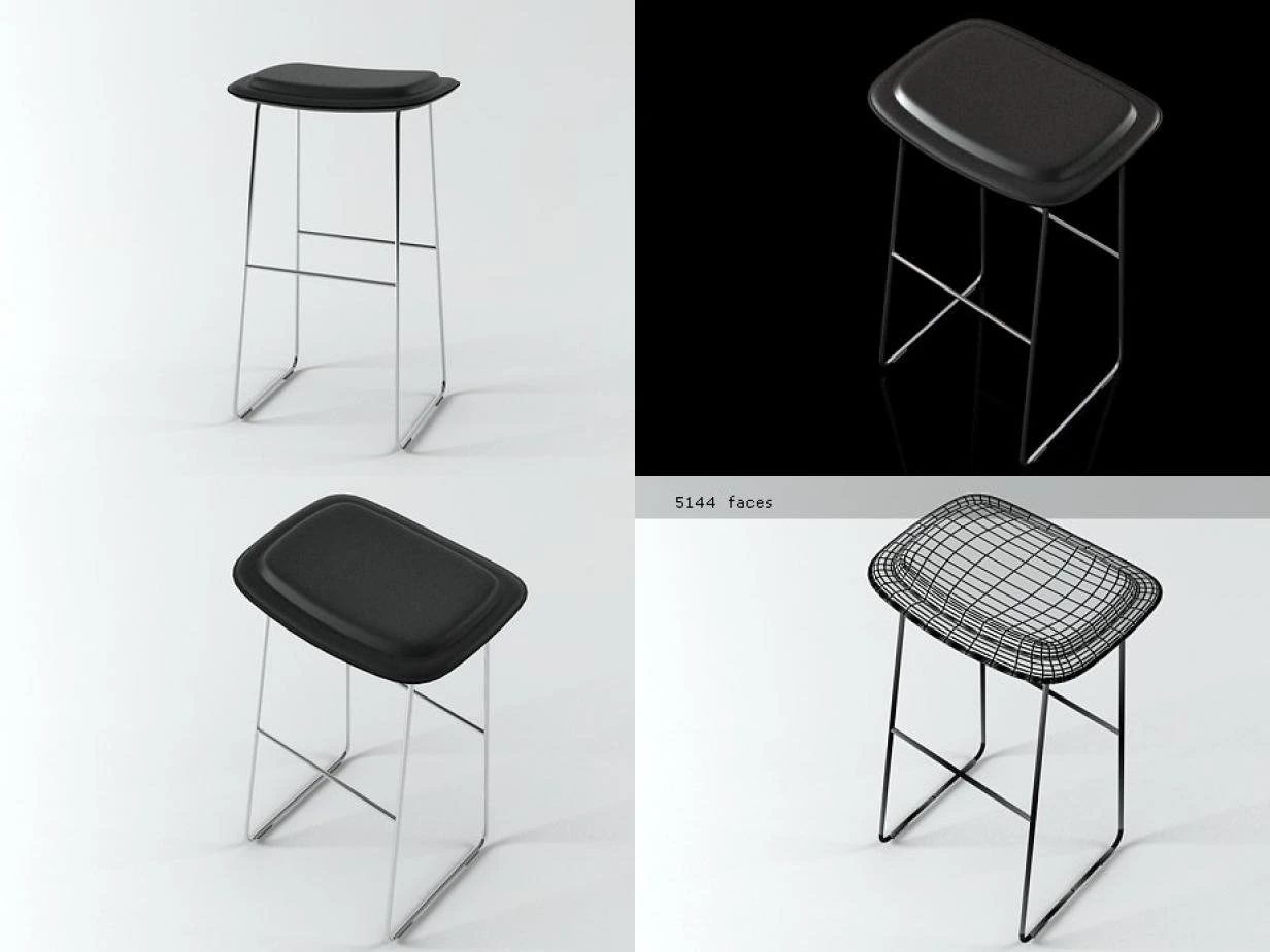 hi pad stool by cappellini 3D Model .c4d .max .obj .3ds .fbx .stl .blend 