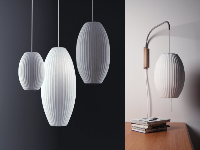 Nelson bubble lamp - cigar by modernica 3D 모델 .c4d .max .obj .3ds .fbx .stl .blend 