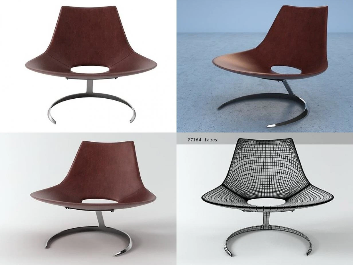 scimitar lounge by bo-ex furniture 3D Model .c4d .max .obj .3ds .fbx .stl .blend 