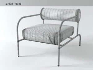 sofa with arms by cappellini 3D Model