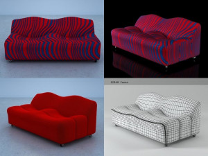 abcd 2-seater by artifort 3D Model