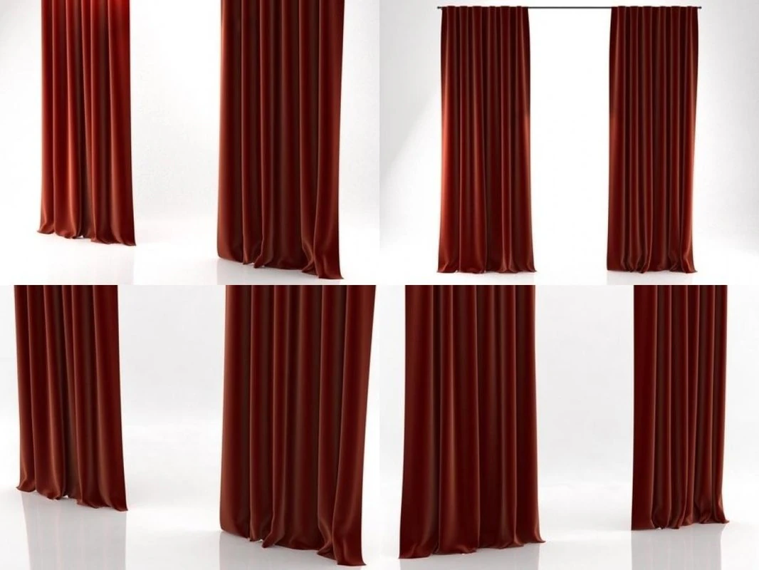 velvet drapery by curtains 3D Model .c4d .max .obj .3ds .fbx .stl .blend 