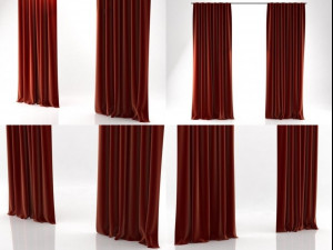 velvet drapery by curtains 3D Model