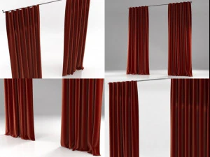 velvet drapery by curtains 3D Model