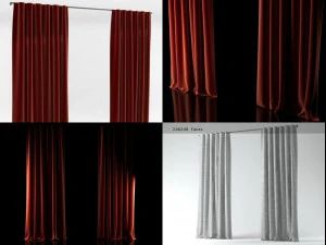 velvet drapery by curtains 3D Model