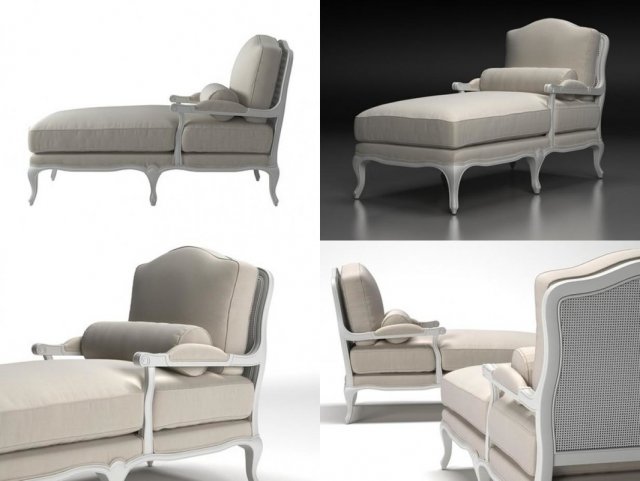 french vintage chaise by restoration hardware babychild 3D Model .c4d .max .obj .3ds .fbx .stl .blend 