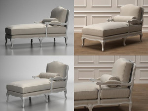 french vintage chaise by restoration hardware babychild 3D Model