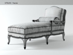 french vintage chaise by restoration hardware babychild 3D Model